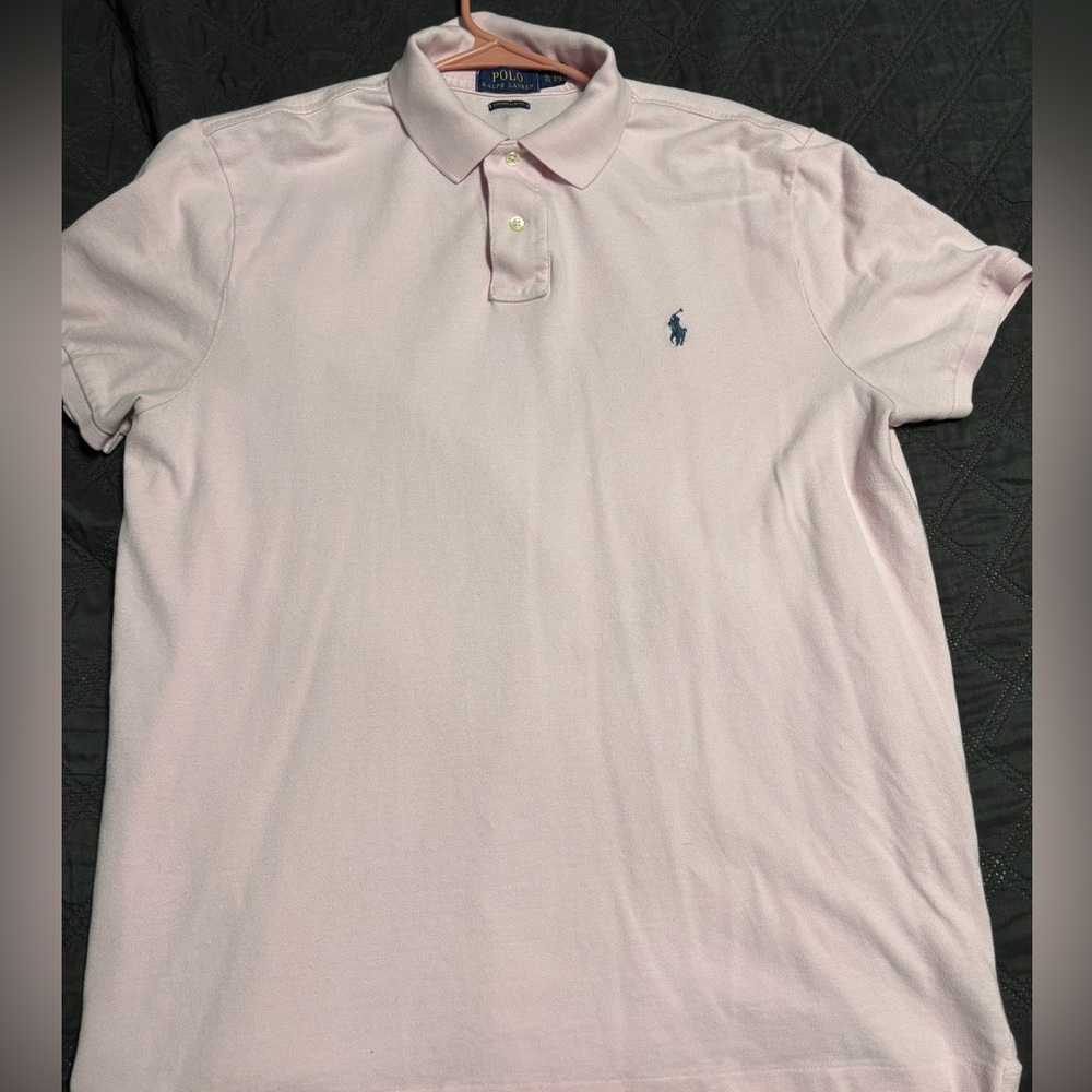 Ralph Lauren Men's Light Pink Slim Fit Polo Shirt
